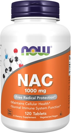 NOW NAC (N-Ацетилцистеин) Таблетки
