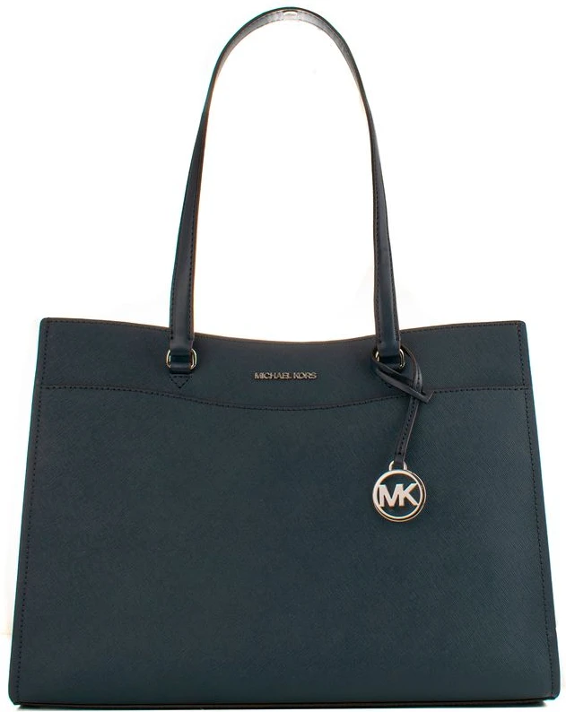 Синяя кожаная сумка Michael Kors