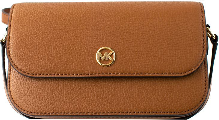Коричневая кожаная сумка через плечо Michael Kors