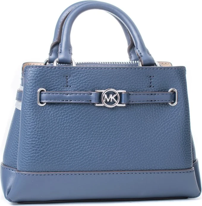 Синяя меховая сумка Michael Kors