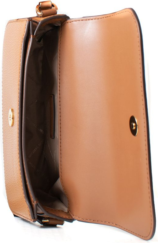 Коричневая кожаная сумка через плечо Michael Kors