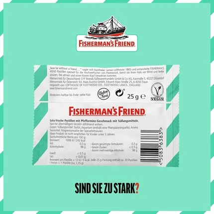 Леденцы Fisherman's Friend со вкусом мяты, перечной мяты и ментола