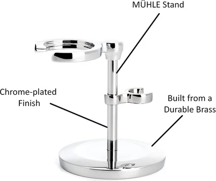 Подставка для классической бритвы и помазка Chrome Muhle