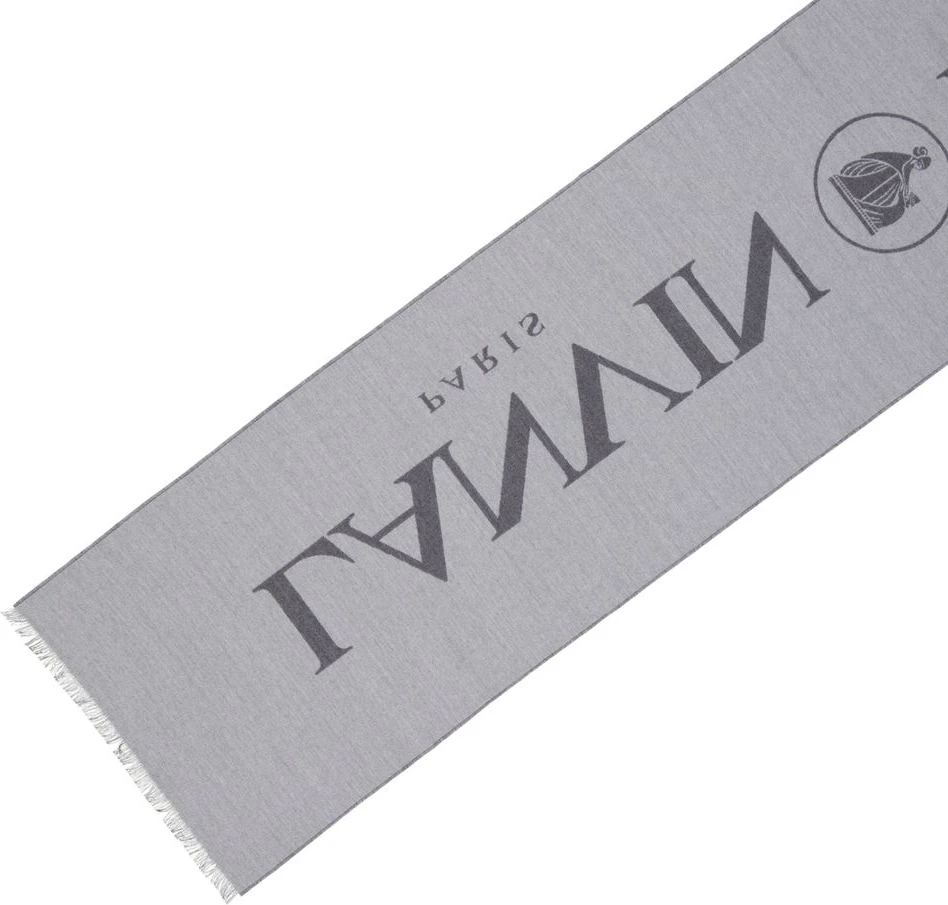 Серый шелковый шарф Lanvin