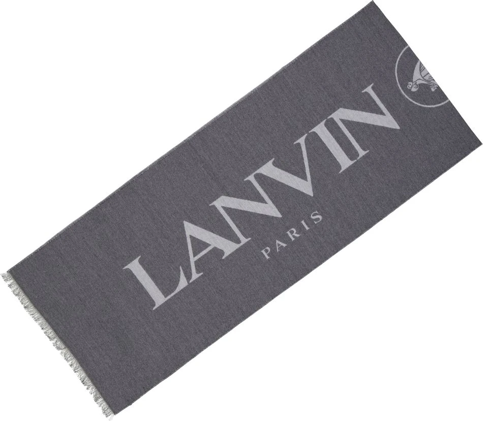 Серый шелковый шарф Lanvin