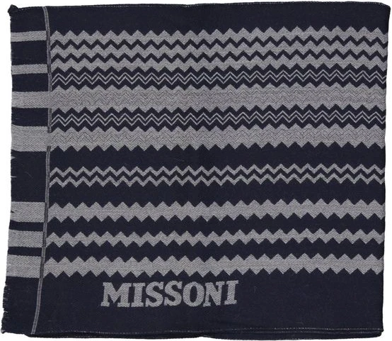 Синий шерстяной шарф Missoni