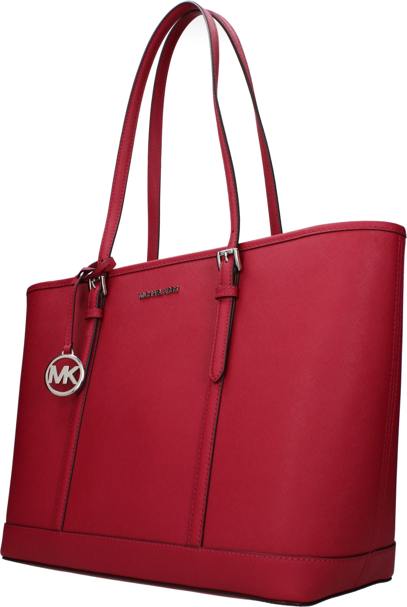 Красная кожаная сумка через плечо Michael Kors