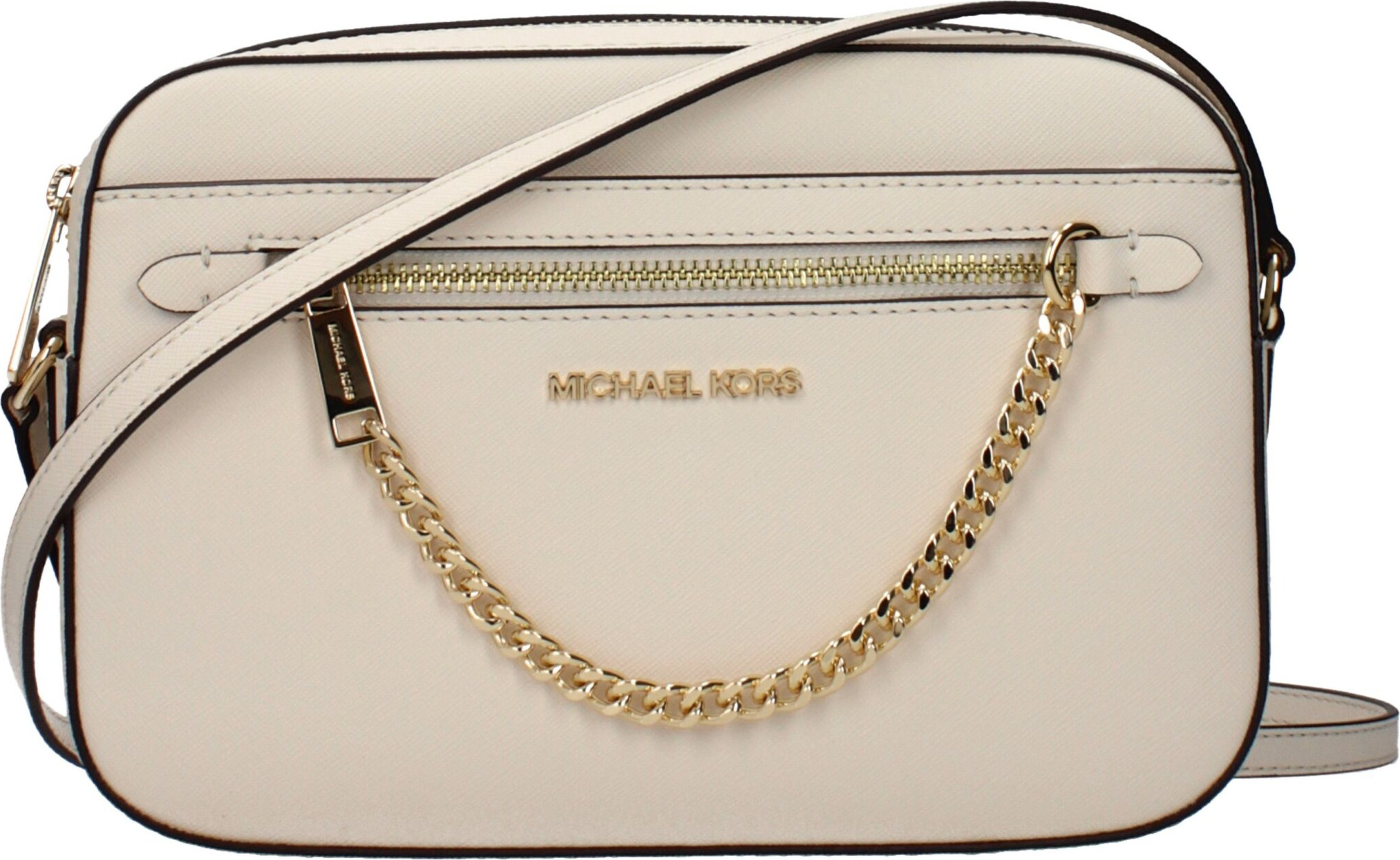 Бежевая сумка через плечо Michael Kors из кожи