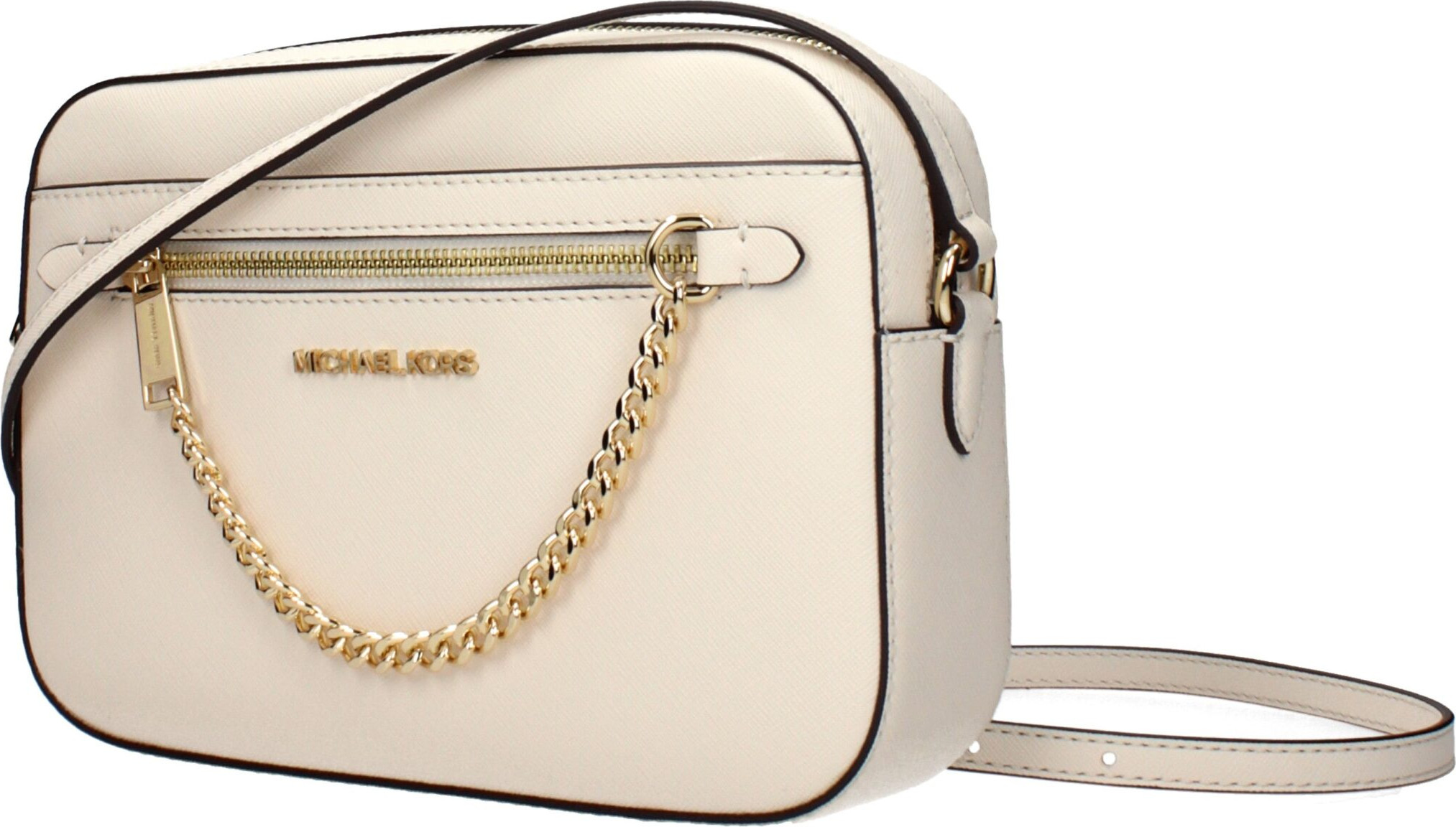 Бежевая сумка через плечо Michael Kors из кожи