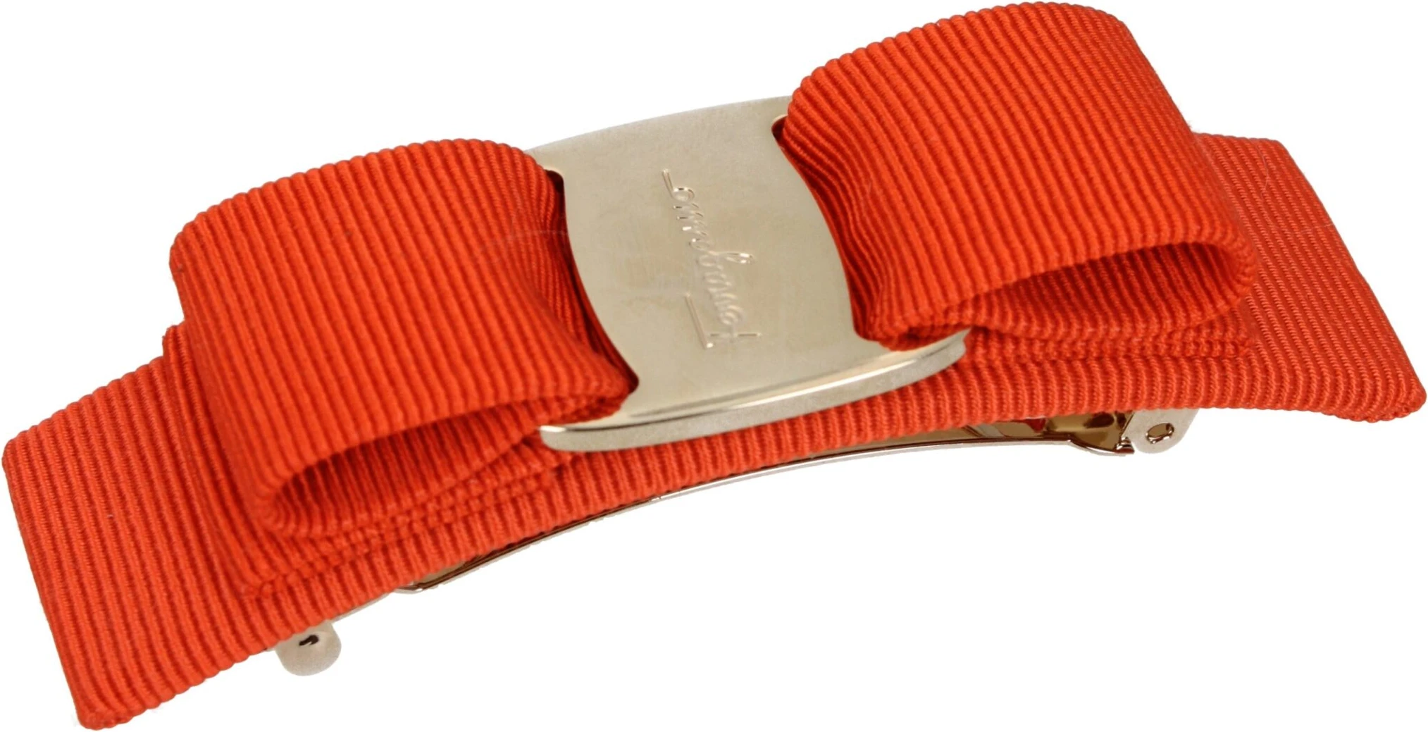 Оранжевый тканевый бант для волос Salvatore Ferragamo