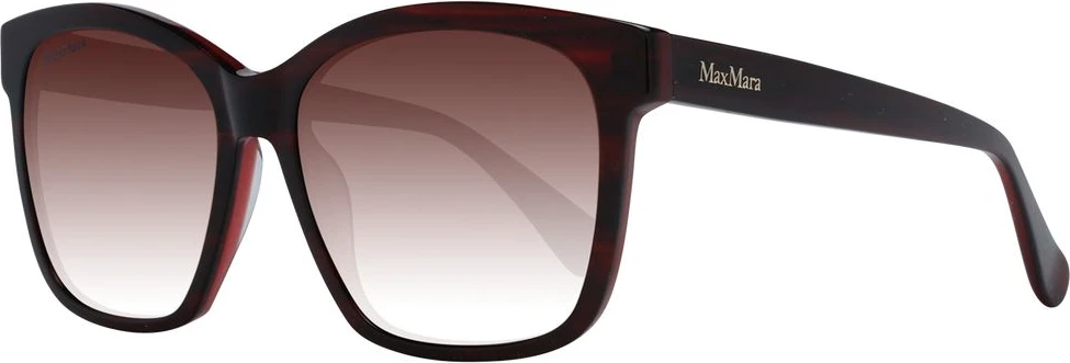 Бордовые пластиковые солнцезащитные очки Max Mara