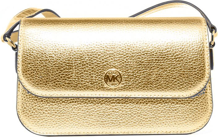 Золотая кожаная сумка через плечо Michael Kors