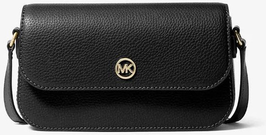 Чёрная кожаная сумка через плечо Michael Kors