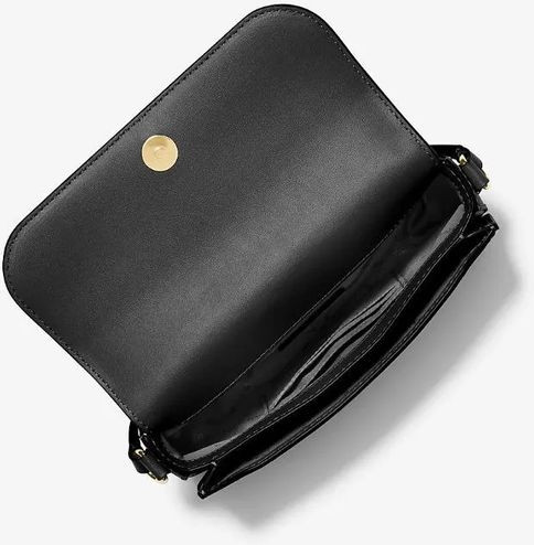 Чёрная кожаная сумка через плечо Michael Kors