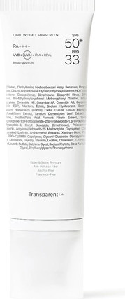 Легкий солнцезащитный крем SPF50+ Transparent Labs