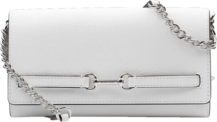 Белая сумка через плечо с мехом Michael Kors