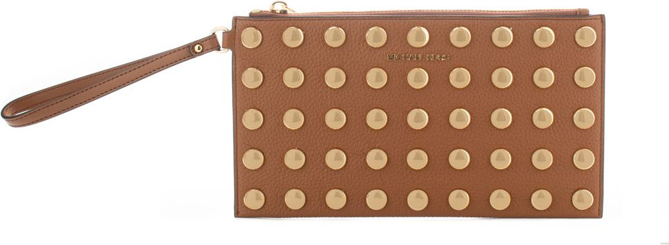 Черная кожаная сумка-клатч Michael Kors