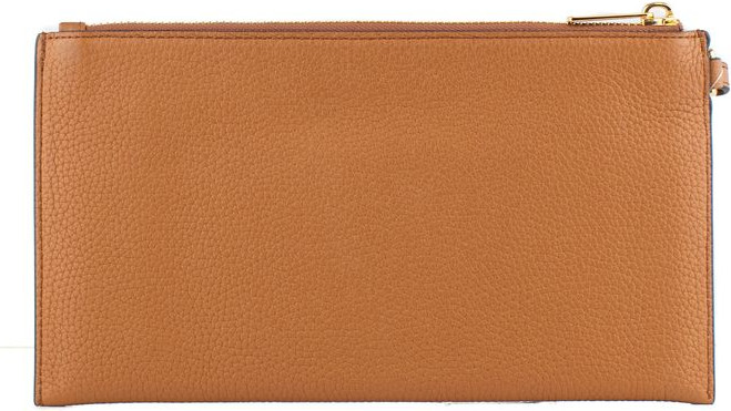 Коричневая кожаная сумка-клатч Michael Kors