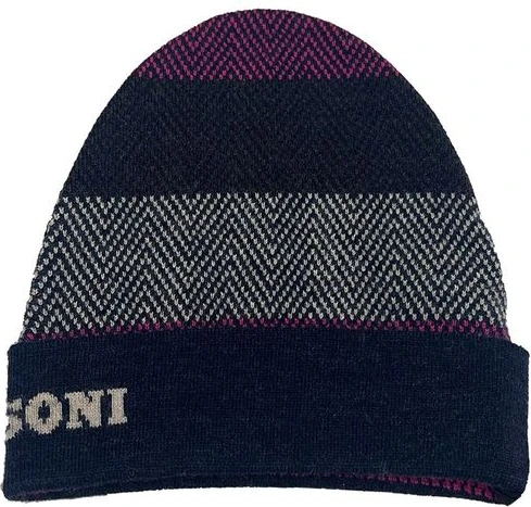 Синяя шерстяная шапка-бини Missoni