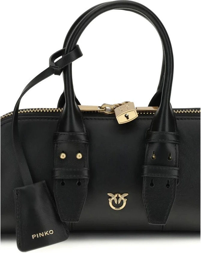 Bag Pinko Black Calf Leather Bos Taurus Shoulder Bag