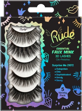 Essential Faux Mink 3D Lashes 5 Variety Pack Rude
