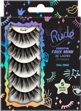 Накладные ресницы Rude Essential Faux Mink 3D Lashes, набор из 5 штук, Шик
