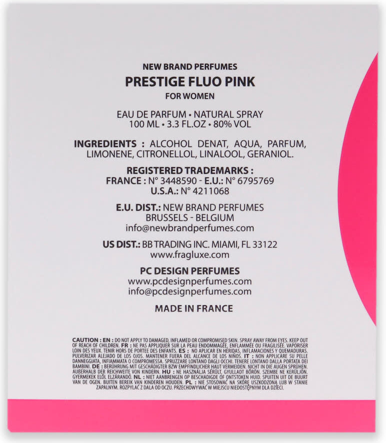 Eau de Parfum New Brand Fluo Pink