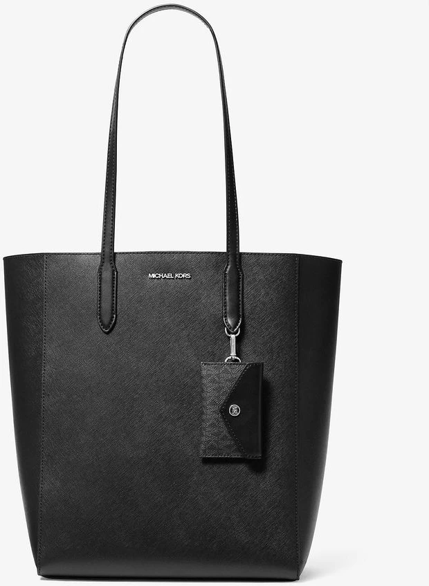 Черная кожаная сумка-тоут Michael Kors