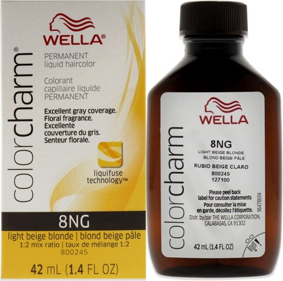Стойкая жидкая краска для волос Wella Светлый бежевый блонд