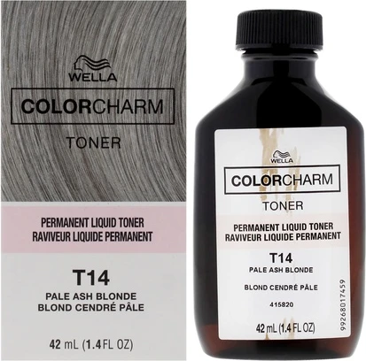 Стойкий жидкий тонер Wella T14 Пепельно-русый