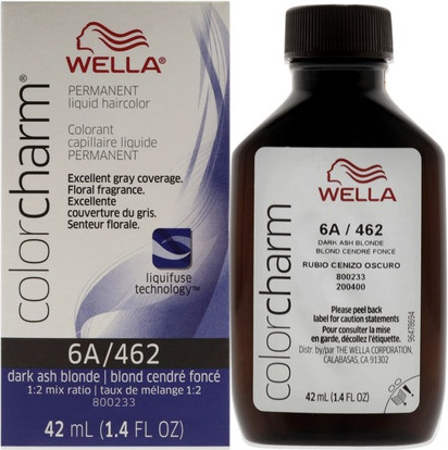Стойкая жидкая краска для волос Wella 462 6a Темный пепельный блонд