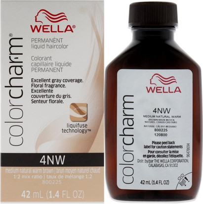 Стойкая жидкая краска для волос Wella 4nw Средний натуральный теплый блонд