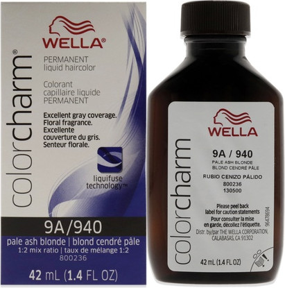 Стойкая жидкая краска для волос Wella 9a Пепельный блонд