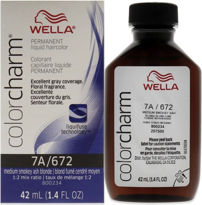 Стойкая крем-краска для волос Wella 7a Средний дымчато-пепельный блонд
