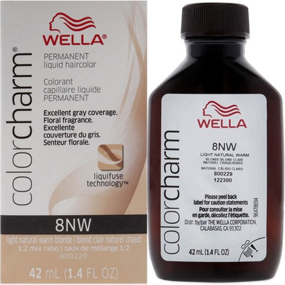 Стойкая крем-краска для волос Wella 8nw Светло-натуральный теплый блонд