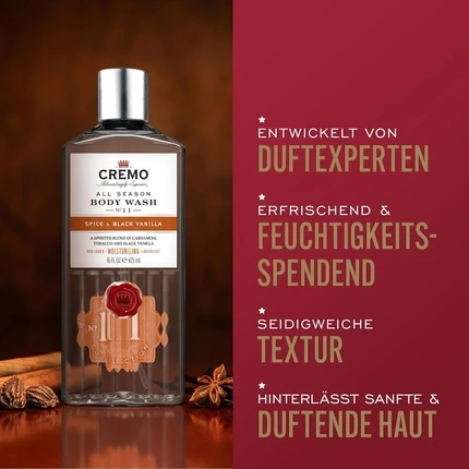 Гель для душа Cremo Spice & Black Vanilla