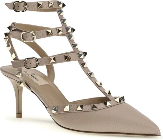 Pumps Valentino Garavani Gray Calf Leather Bos Taurus Pumps