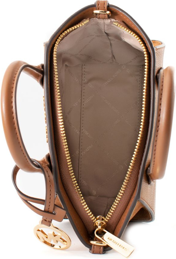 Коричневая кожаная сумка Michael Kors