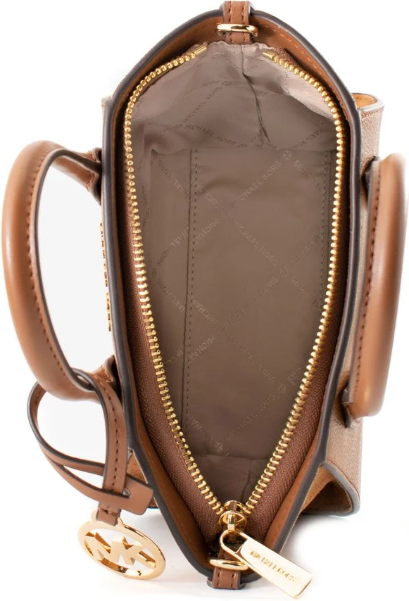 Коричневая кожаная сумка Michael Kors