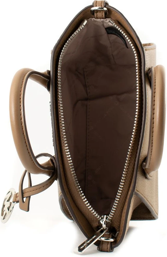 Коричневая кожаная сумка Michael Kors