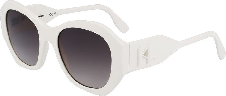 Белые инжектированные солнцезащитные очки Karl Lagerfeld
