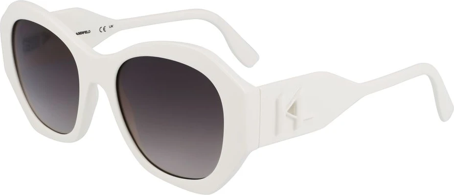 Белые инжектированные солнцезащитные очки Karl Lagerfeld