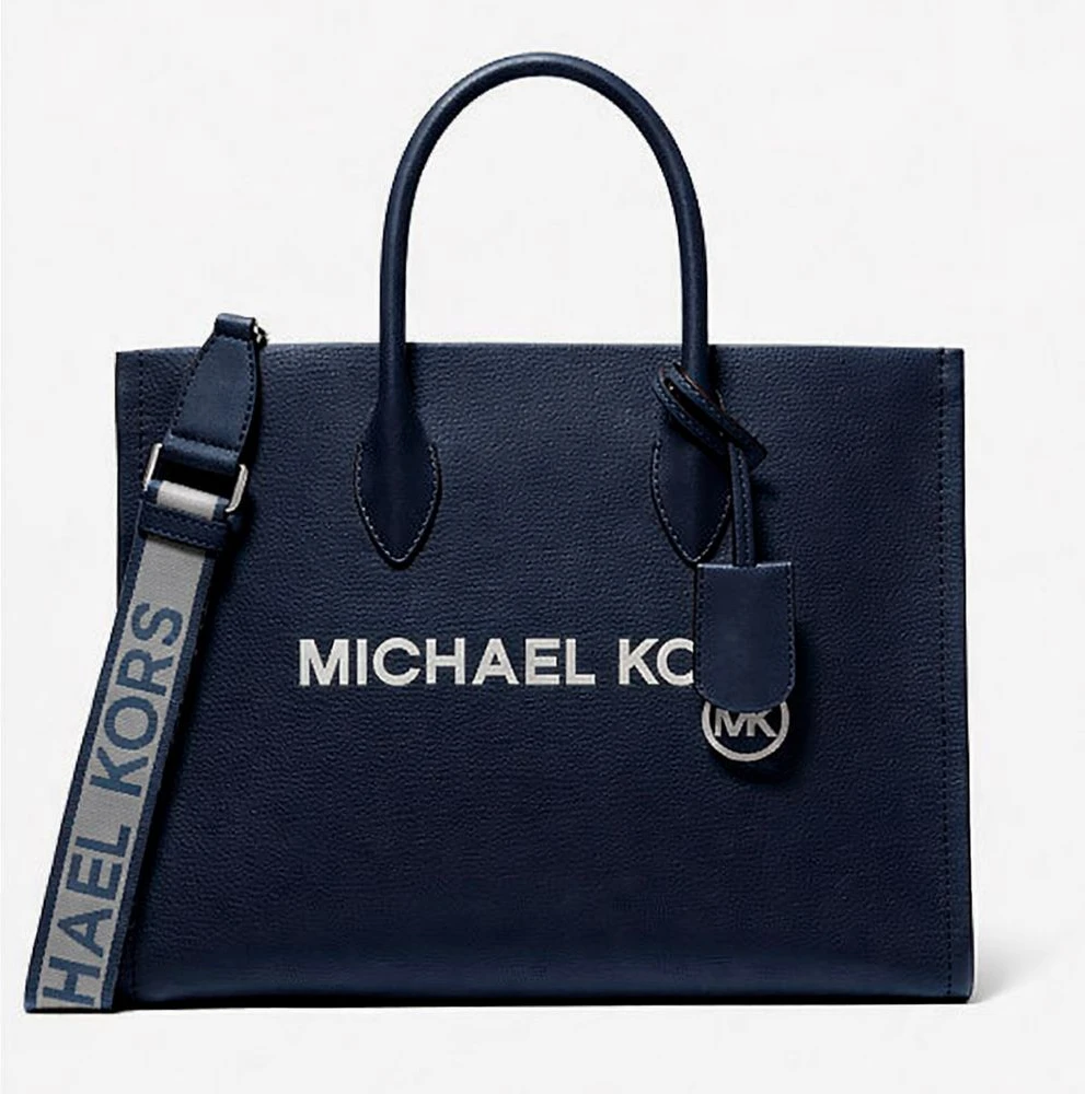 Сумка на плечо из синего меха Michael Kors