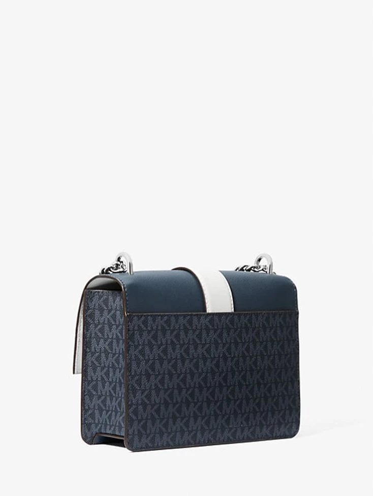 Синяя сумка через плечо Michael Kors из канваса