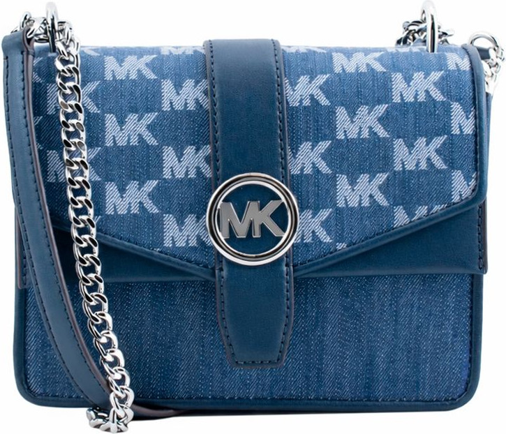 Синяя тканевая сумка через плечо Michael Kors