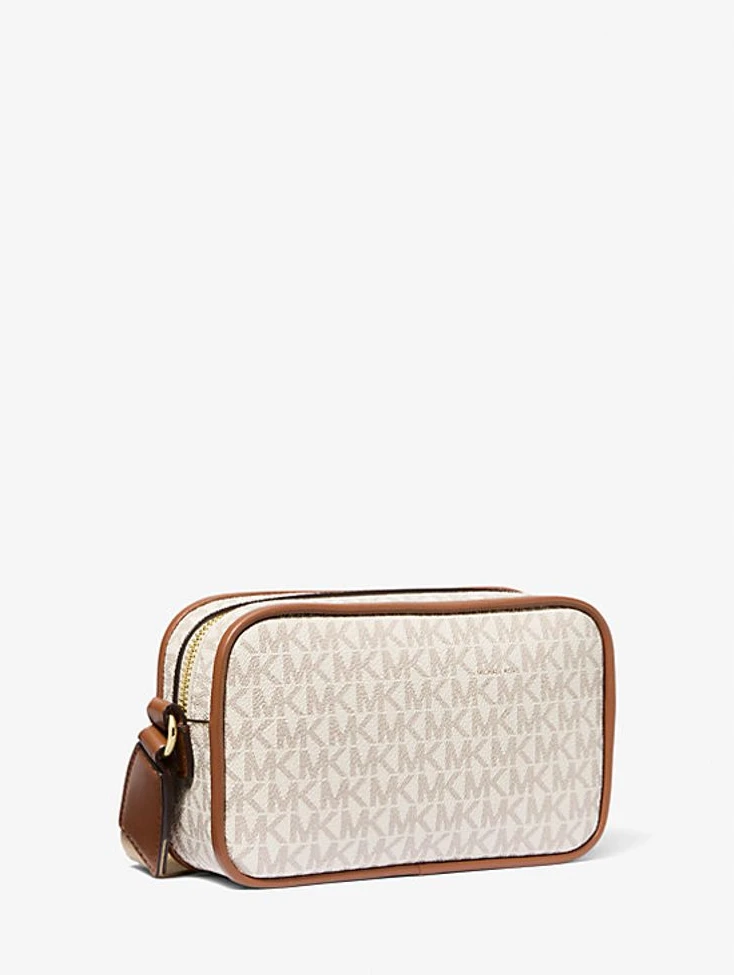 Бежевая сумка через плечо из меха Michael Kors