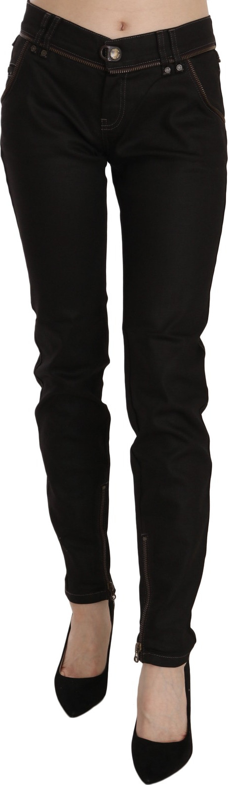 Denim Jeans John Galliano Cotton Black Mid Waist Skinny