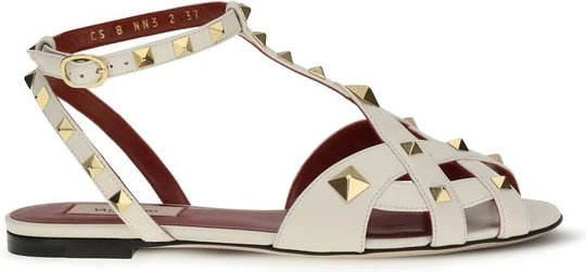 Flat Sandals Valentino Garavani Beige Goatskin