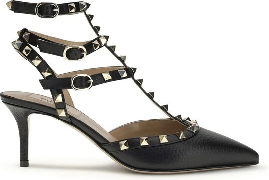 Shoes Valentino Garavani Black Calf Leather Bos Taurus Pumps