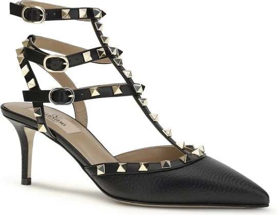Shoes Valentino Garavani Black Calf Leather Bos Taurus Pumps